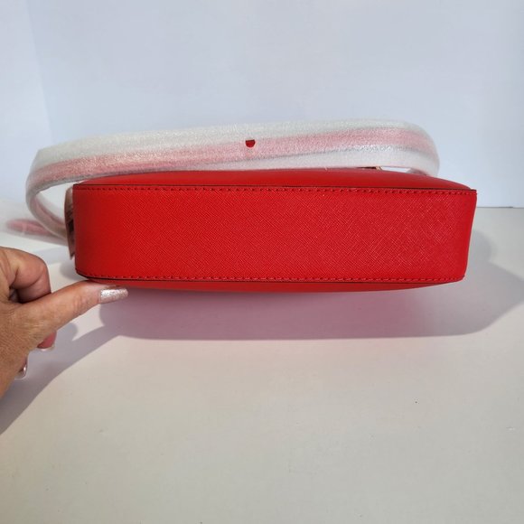 Michael Kors Jet Set Large Saffiano Leather Crossbody Bag- Coral NWT - Picture 7 of 12